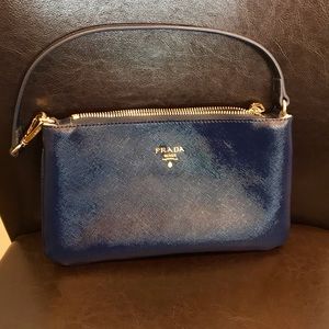 Prada blue handbag purse